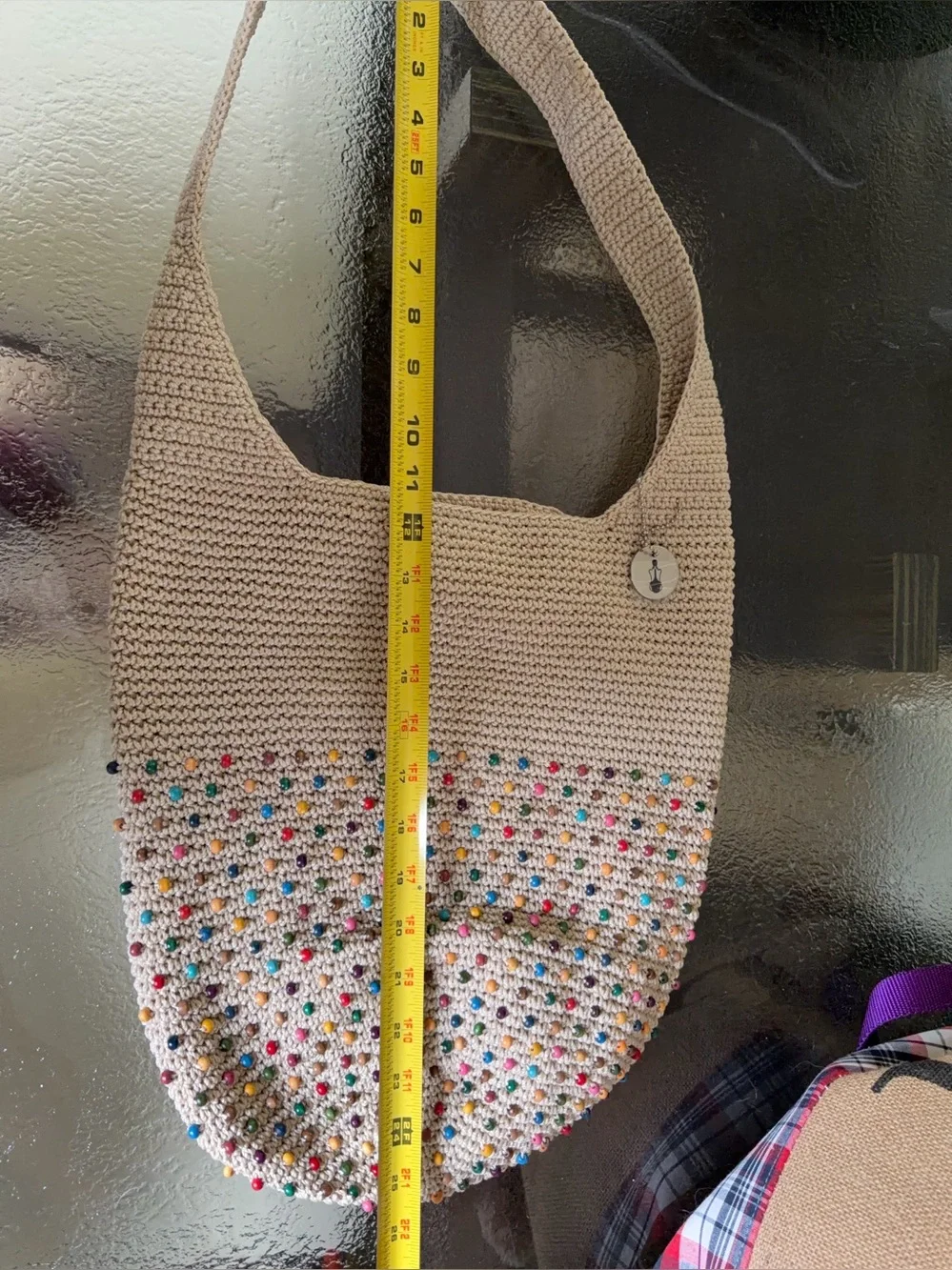NEW The Sak Ecru Crochet Hobo with Multicolored Beads